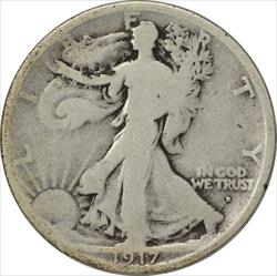 1917-D Walking Liberty Silver Half Dollar Obverse G Uncertified