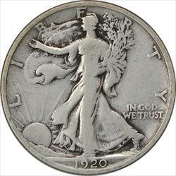 1920-D Walking Liberty Silver Half Dollar F Uncertified
