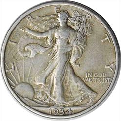 1934 Walking Liberty Silver Half Dollar EF Uncertified