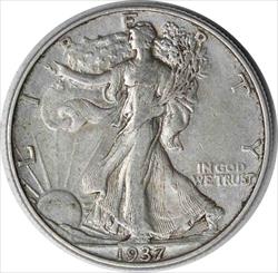 1937 Walking Liberty Silver Half Dollar AU Uncertified
