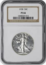 1938 Walking Liberty Silver Half Dollar PR66 NGC