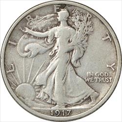 1917 Walking Liberty Silver Half Dollar VF Uncertified