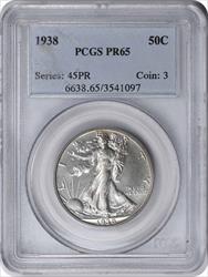 1938 Walking Liberty Silver Half Dollar PR65 PCGS