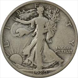 1920-D Walking Liberty Silver Half Dollar Choice F Uncertified