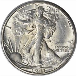 1941-S Walking Liberty Silver Half Dollar MS63 Uncertified #147