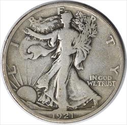1921-S Walking Liberty Silver Half Dollar F Uncertified #212