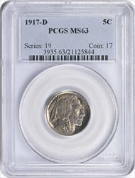 1917-D Buffalo Nickel MS63 PCGS