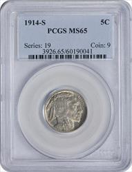 1914-S Buffalo Nickel MS65 PCGS