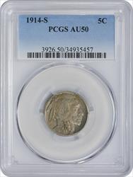 1914-S Buffalo Nickel AU50 PCGS