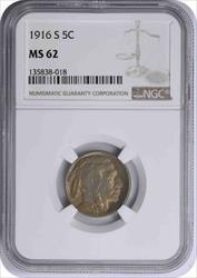 1916-S Buffalo Nickel MS62 NGC
