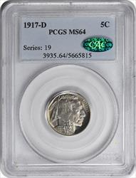 1917-D Buffalo Nickel MS64 PCGS (CAC)