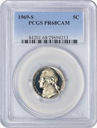 1969-S Jefferson Nickel PR68CAM PCGS