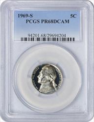 1969-S Jefferson Nickel PR68DCAM PCGS