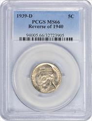 1939-D Jefferson Nickel Reverse of 1940 MS66 PCGS