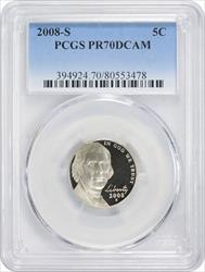 2008-S Jefferson Nickel PR70DCAM PCGS