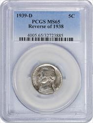 1939-D Jefferson Nickel Reverse of 1938 MS65 PCGS