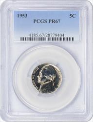 1953 Jefferson Nickel PR67 PCGS