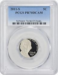 2011-S Jefferson Nickel PR70DCAM PCGS
