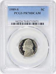 1989-S Jefferson Nickel PR70DCAM PCGS