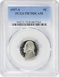 1997-S Jefferson Nickel PR70DCAM PCGS