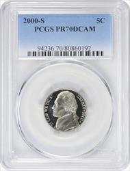 2000-S Jefferson Nickel PR70DCAM PCGS