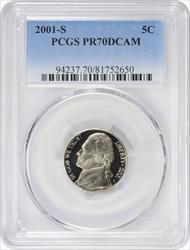 2001-S Jefferson Nickel PR70DCAM PCGS