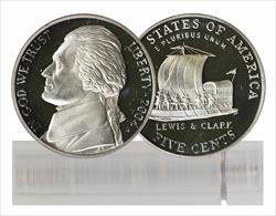 2004-S Proof Jefferson Nickel Keel Boat 40-Coin Roll