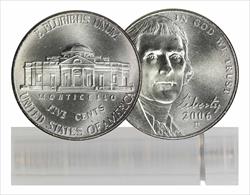 2006-D BU Jefferson Nickel Monticello 40-Coin Roll