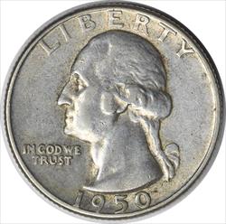 1950-D/S Washington Silver Quarter OMM 1 FS-601 Choice EF Uncertified #105