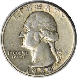 1950-D/S Washington Silver Quarter OMM 1 FS-601 Choice EF Uncertified #107