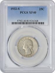 1932-S Washington Silver Quarter EF40 PCGS