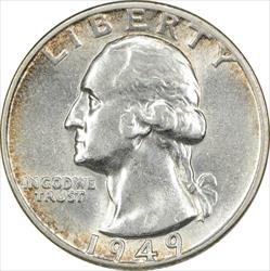 1949 Washington Silver Quarter AU Uncertified