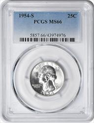1954-S Washington Silver Quarter MS66 PCGS