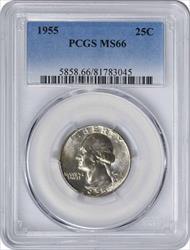 1955 Washington Silver Quarter MS66 PCGS