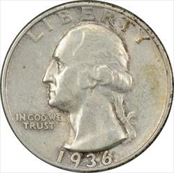 1936 Washington Silver Quarter EF Uncertified