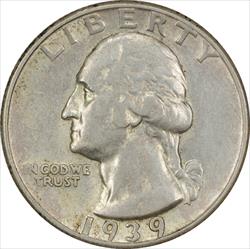 1939-D Washington Silver Quarter EF Uncertified