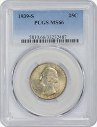 1939-S Washington Silver Quarter MS66 PCGS