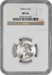 1944-S Washington Silver Quarter MS66 NGC