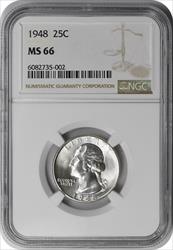 1948 Washington Silver Quarter MS66 NGC