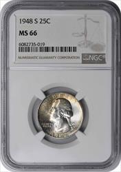 1948-S Washington Silver Quarter MS66 NGC