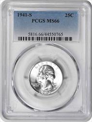 1941-S Washington Silver Quarter MS66 PCGS