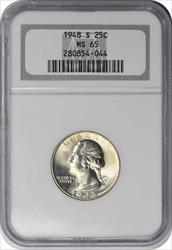 1948-S Washington Silver Quarter MS65 NGC