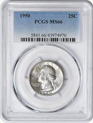 1950 Washington Silver Quarter MS66 PCGS
