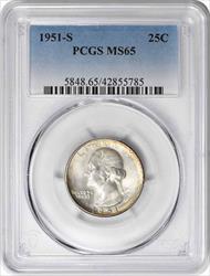 1951-S Washington  Silver Quarter MS65 PCGS