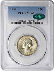 1939 Washington Silver Quarter MS67+ PCGS (CAC)