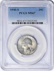 1946-S Washington Silver Quarter MS67 PCGS