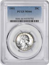 1951 Washington Silver Quarter MS66 PCGS