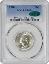 1940 Washington Silver Quarter PR67+ PCGS (CAC)