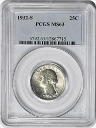 1932-S Washington Silver Quarter MS63 PCGS