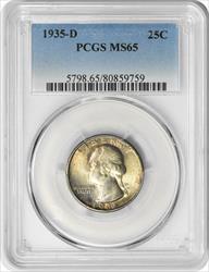 1935-D Washington Silver Quarter MS65 PCGS